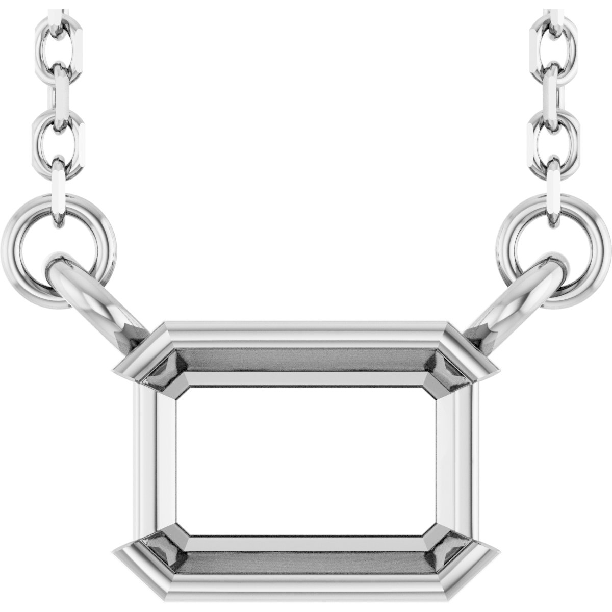 Half-Bezel Solitaire Necklace or Center