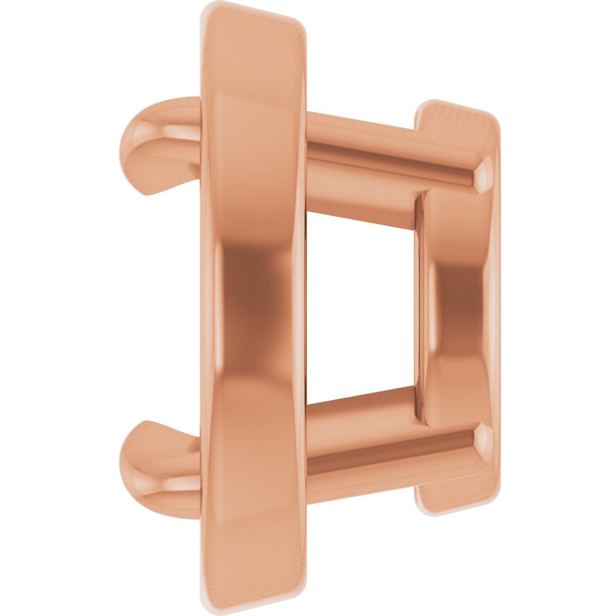 Round 4-Prong Claw Bezel-Style Earring Setting