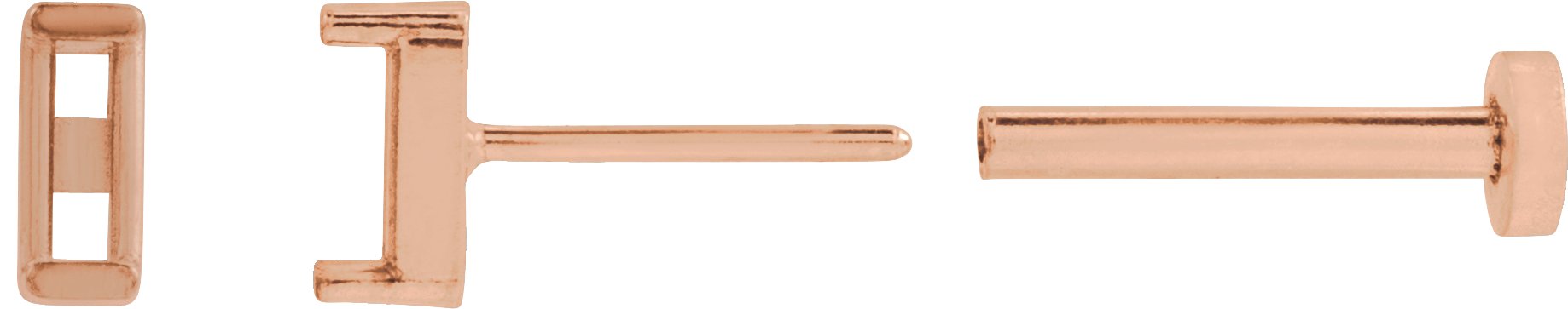 Straight Baguette Channel-Set Stud Earrings