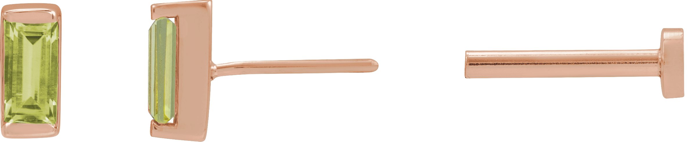 Straight Baguette Channel-Set Stud Earrings