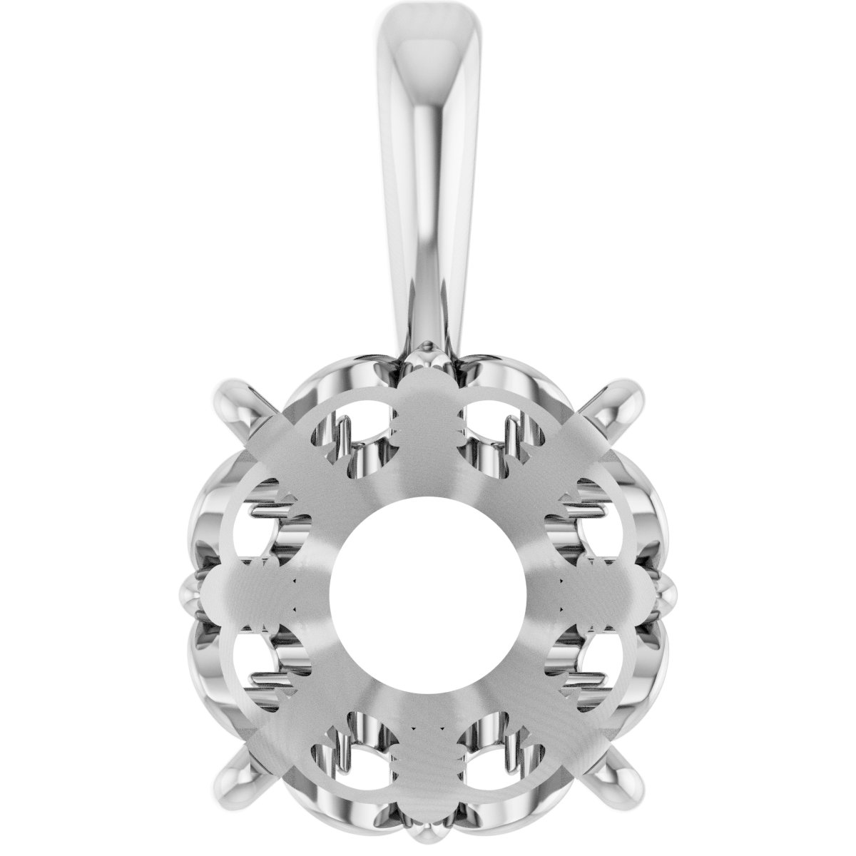 Round 4-Prong Fleur-de-lis Pendant