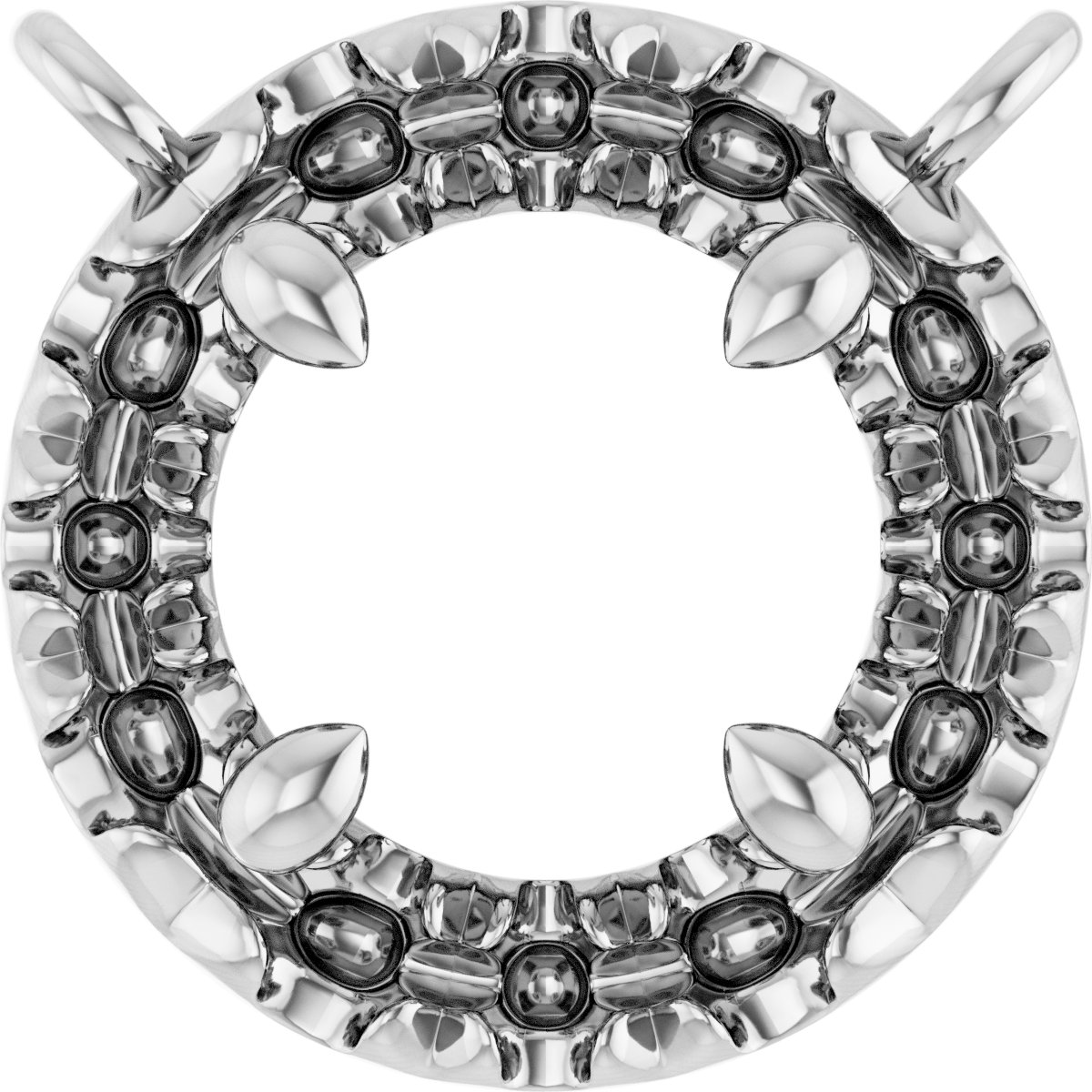 French-Set Halo-Style Necklace or Center