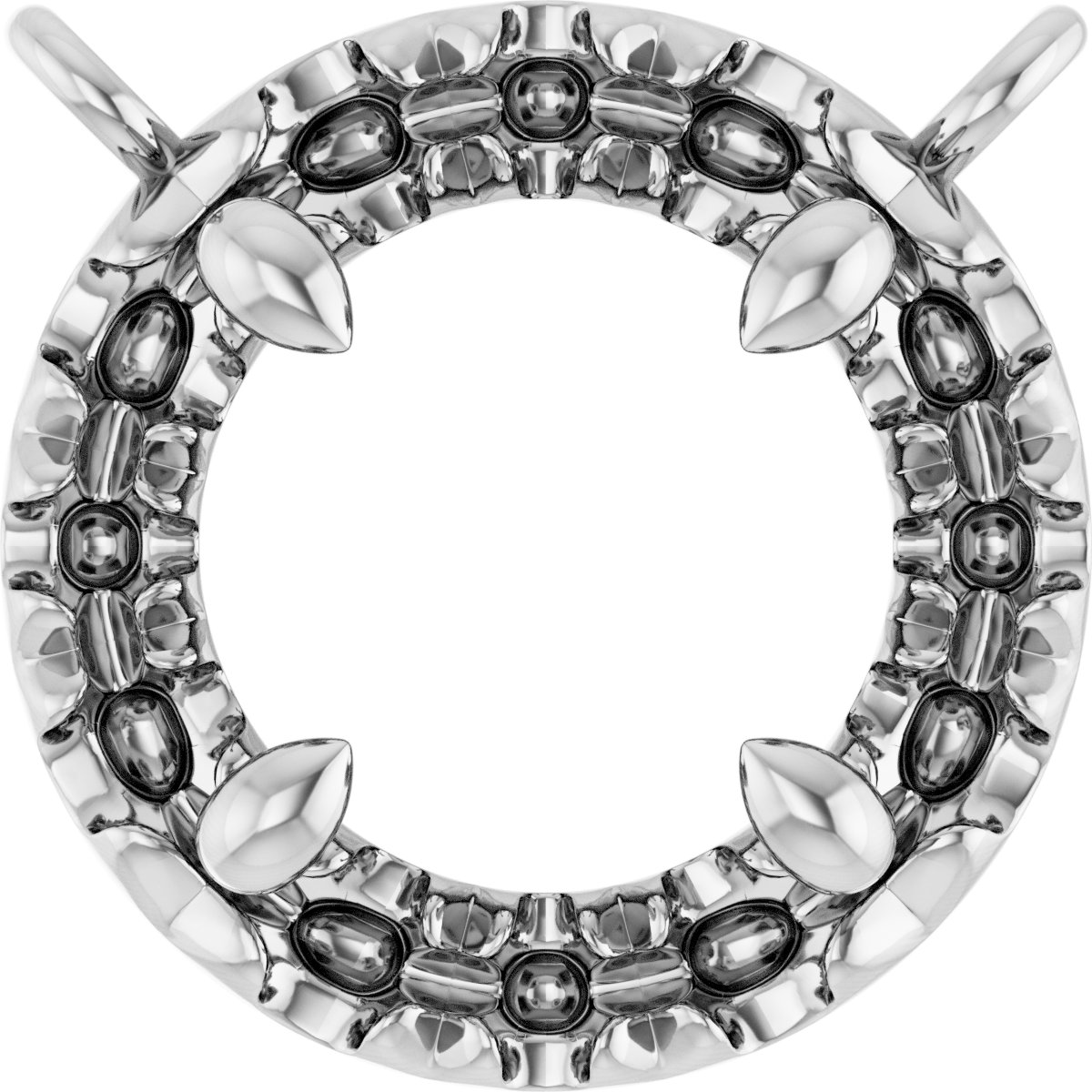 French-Set Halo-Style Necklace or Center