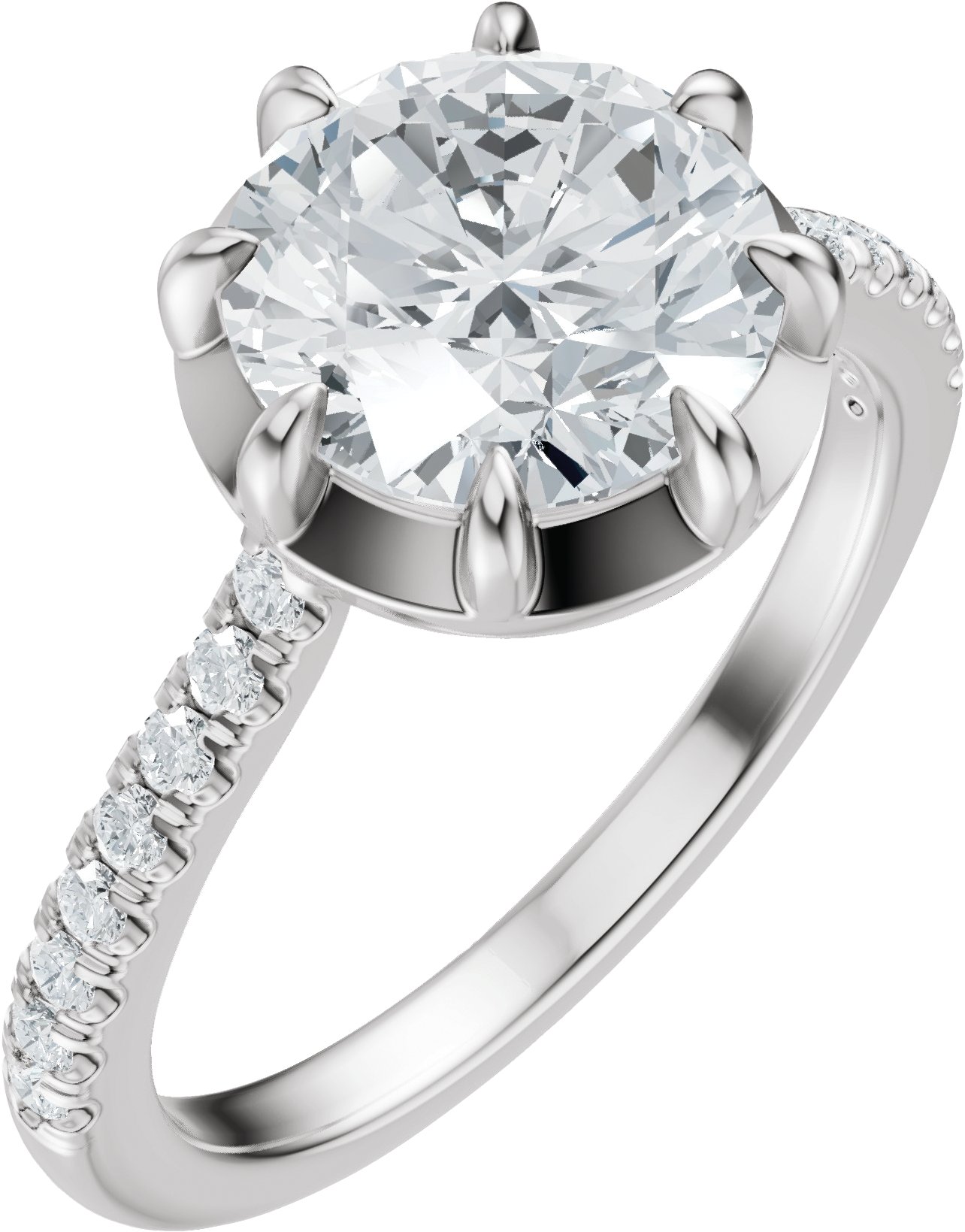 Claw-Prong Accented Bezel-Style Engagement Ring or Band