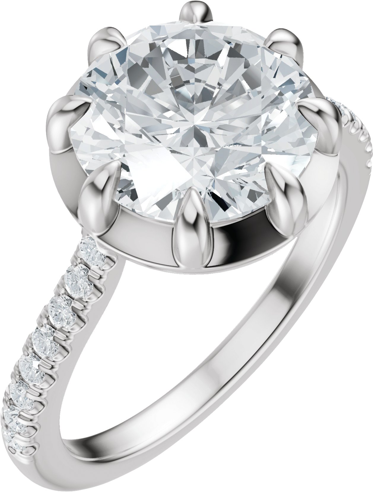 Claw-Prong Accented Bezel-Style Engagement Ring or Band