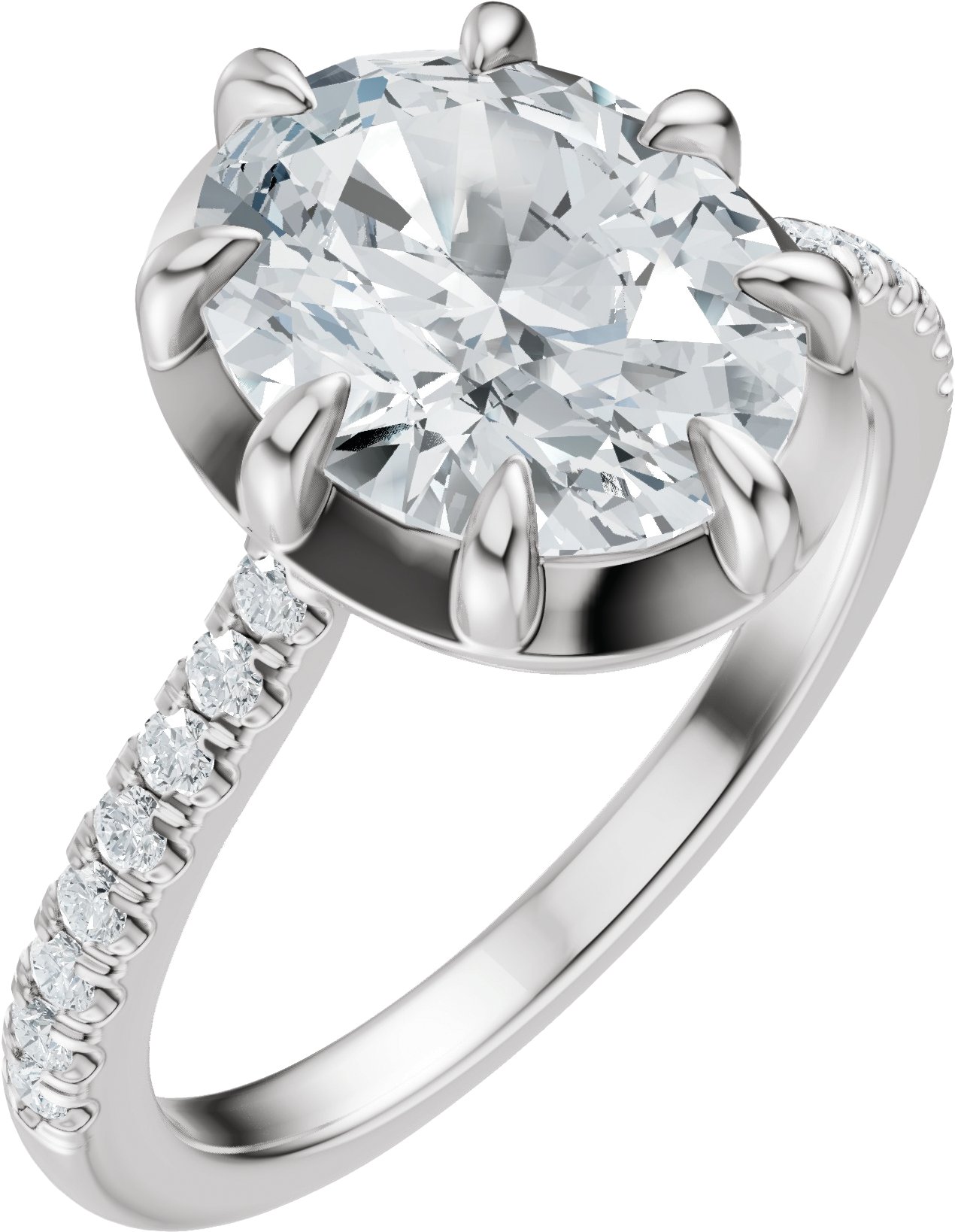 Claw-Prong Accented Bezel-Style Engagement Ring or Band