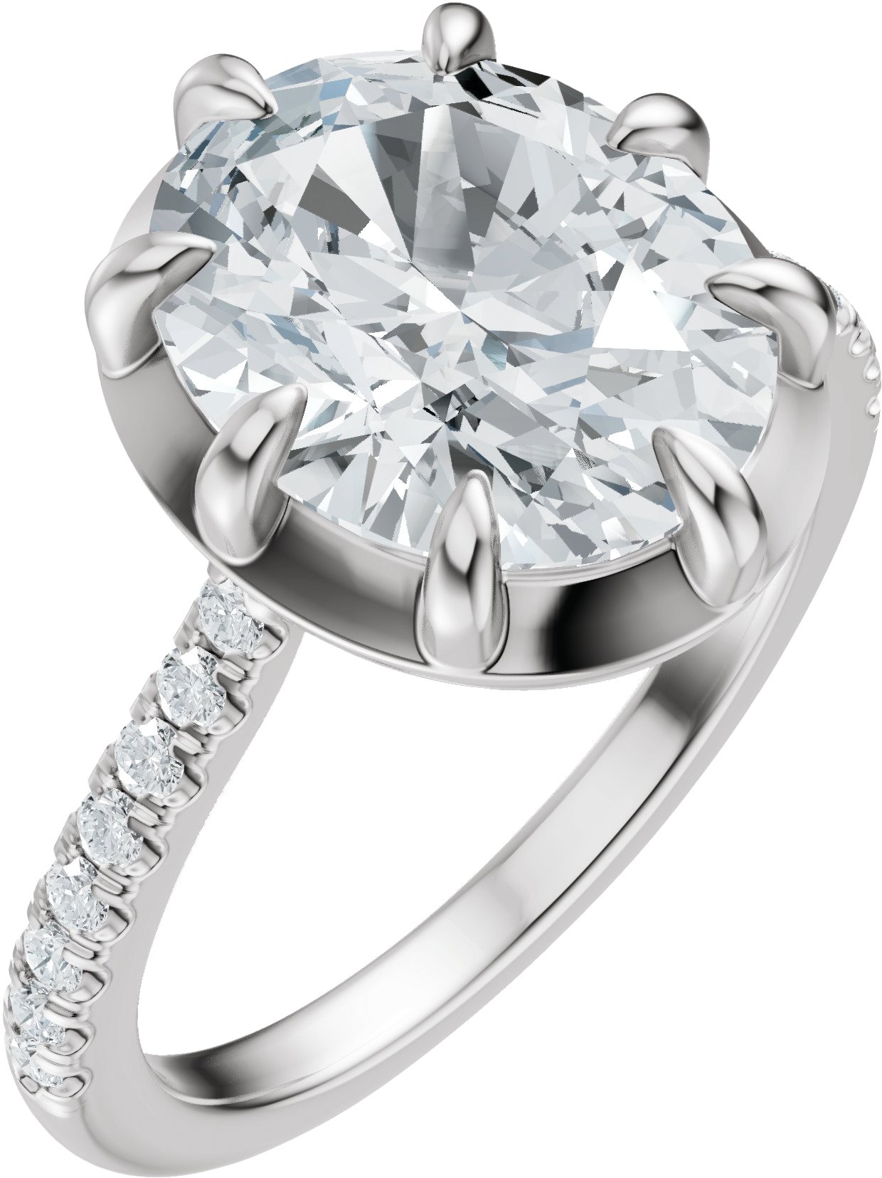 Claw-Prong Accented Bezel-Style Engagement Ring or Band