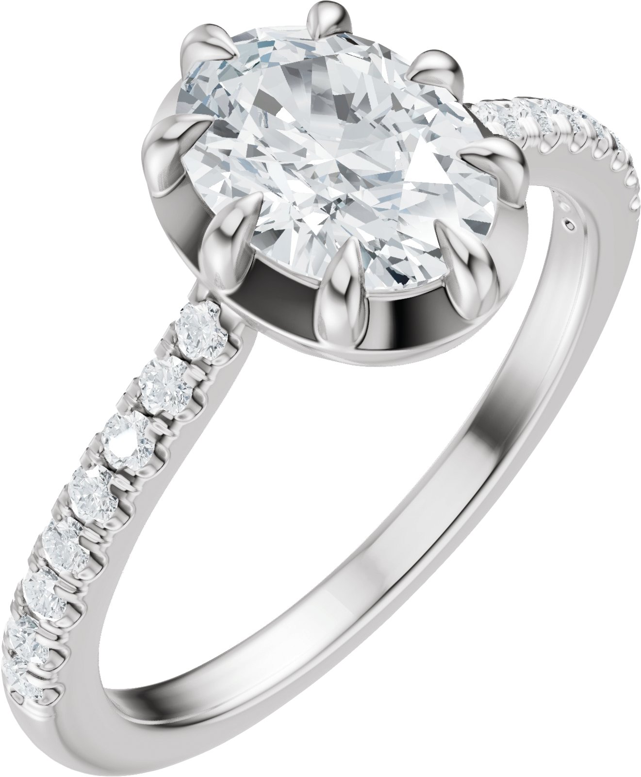 Claw-Prong Accented Bezel-Style Engagement Ring or Band