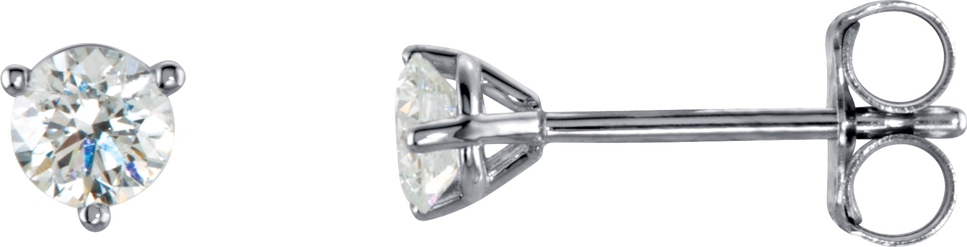 18K White 1/3 CTW Diamond Stud Earrings
