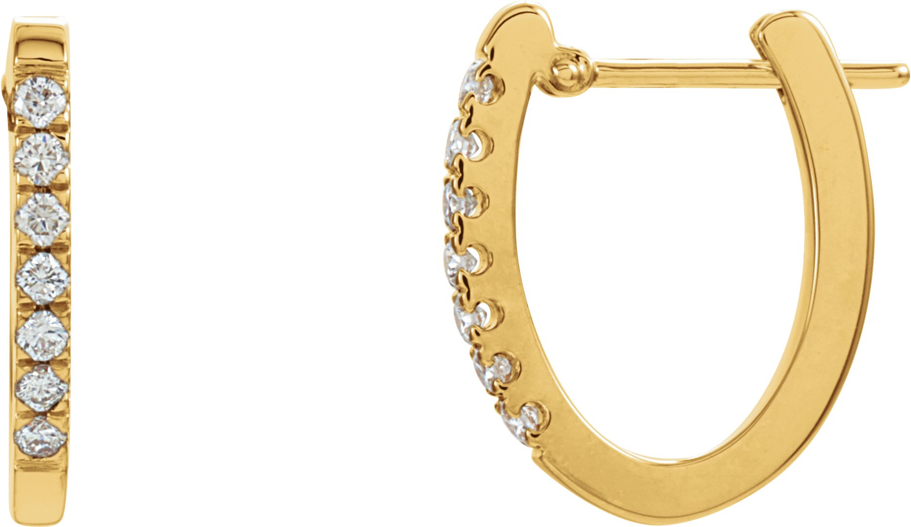 14K Yellow 1/3 CTW Natural Diamond Hoop Earrings