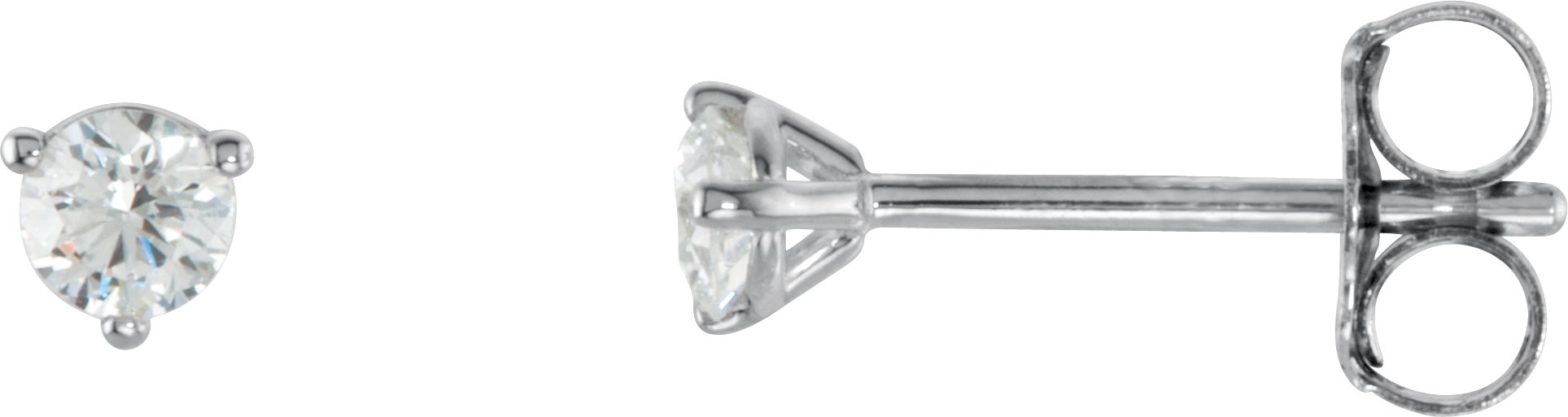 18K White 1/5 CTW Natural Diamond Stud Earrings