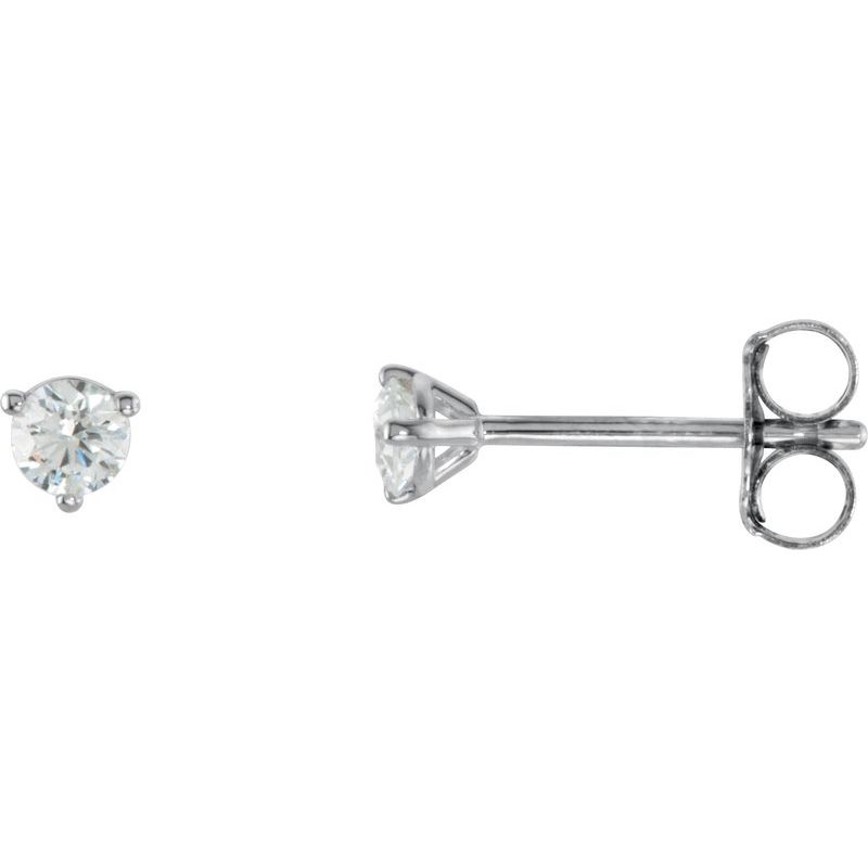 Round 3-Prong Cocktail-Style Stud Earrings