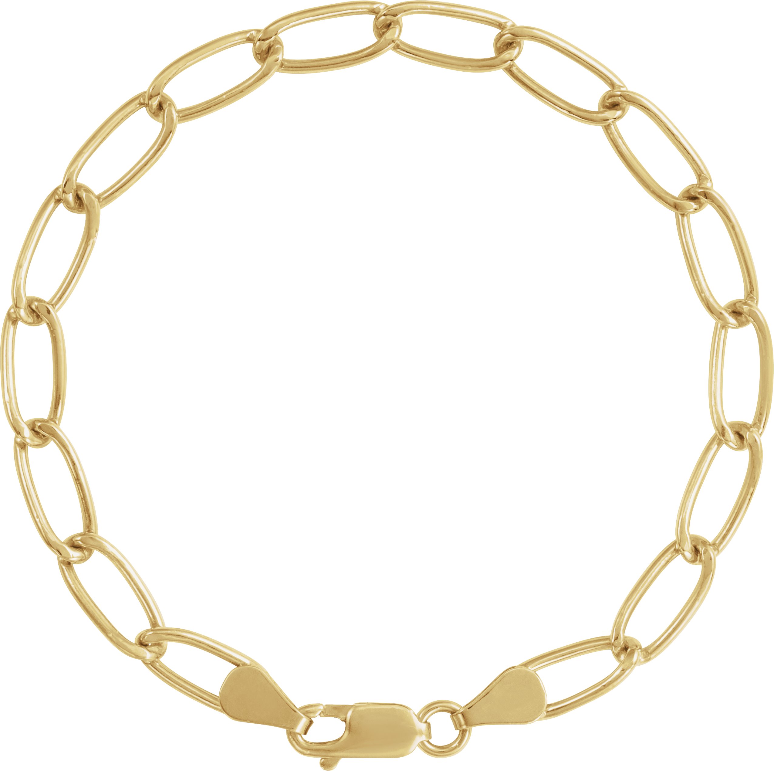 14K Yellow Gold-Filled 5.7 mm Elongated Curb 7 Chain