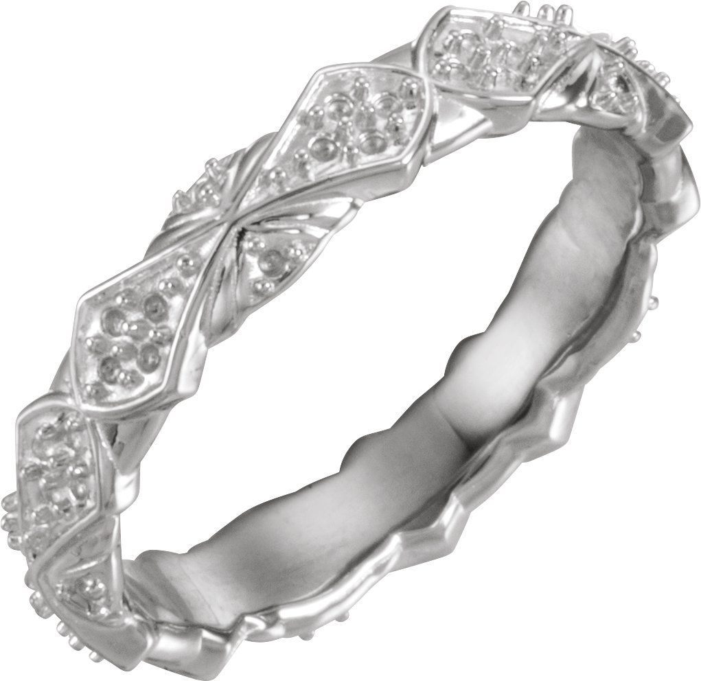 Sterling Silver Sculptural-Inspired Eternity Band Mounting Size 5
