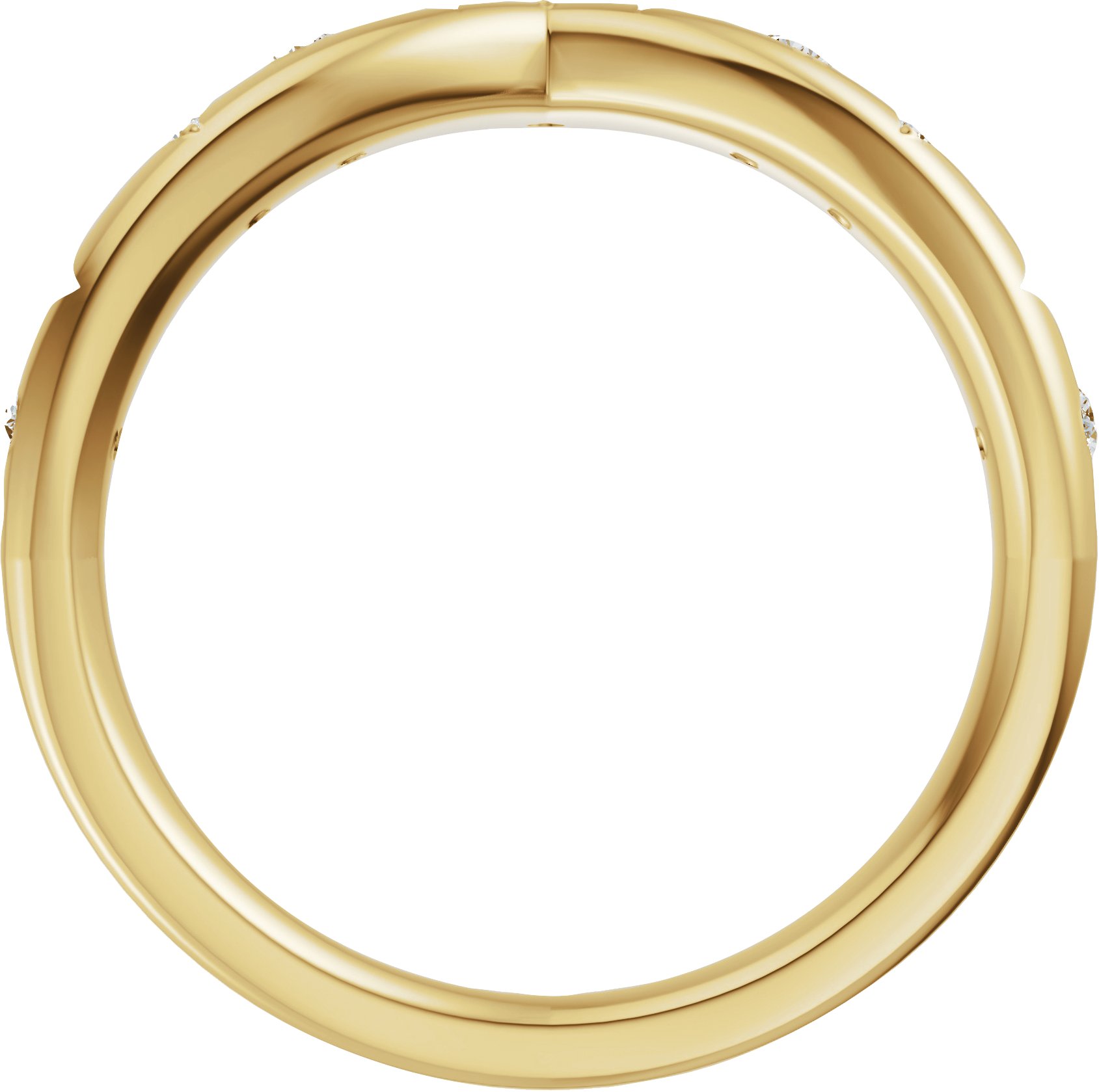 Alternative view of 1/8 CTW Natural Diamond Contour Band – 14K Yellow Gold