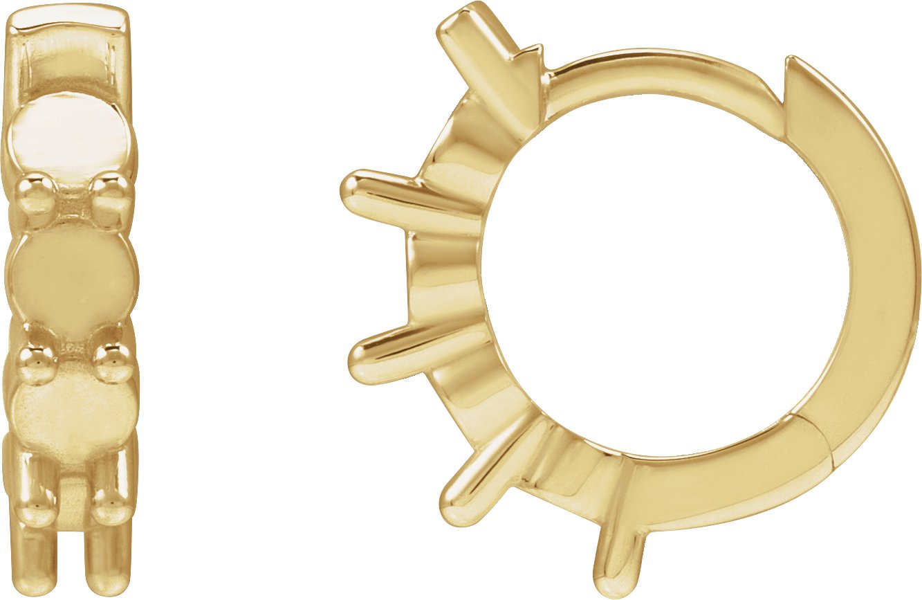 Cabochon Hinged Hoop Earrings