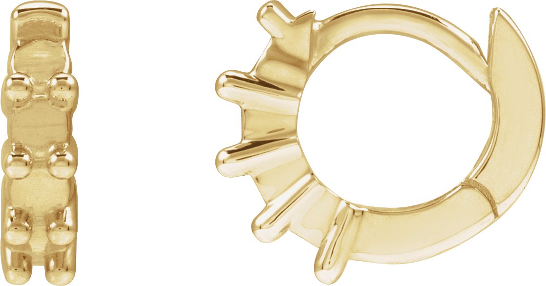 Cabochon Hinged Hoop Earrings