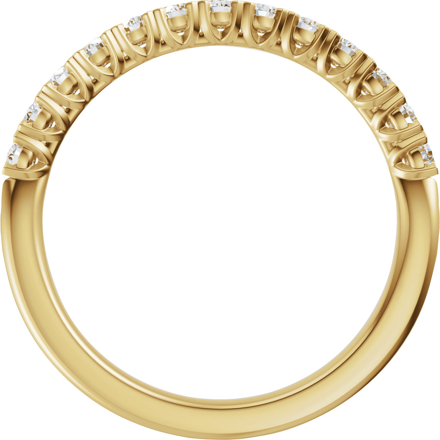 Alternative view of 1/2 CTW Natural Diamond Low Profile Anniversary Band – 14K Yellow Gold