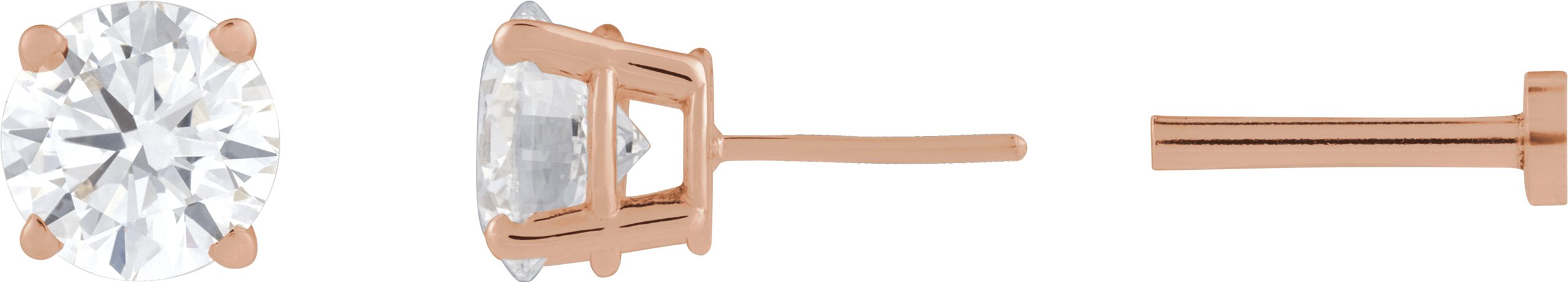 Round 4-Prong Lightweight Stud Earrings