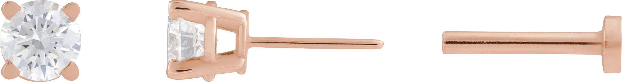 Round 4-Prong Lightweight Stud Earrings