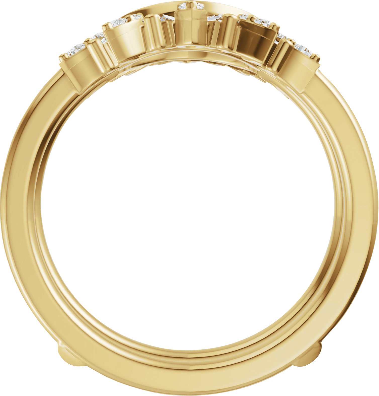 Alternative view of 3/8 CTW Natural Diamond Ring Guard – 14K Yellow Gold