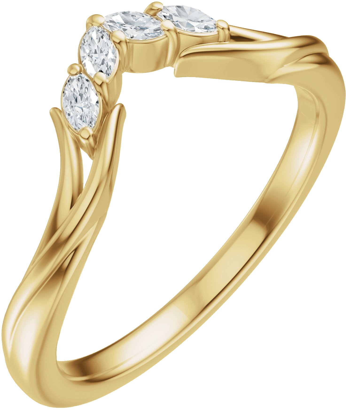 1/8 CTW Natural Diamond Contour Band – 14K Yellow Gold
