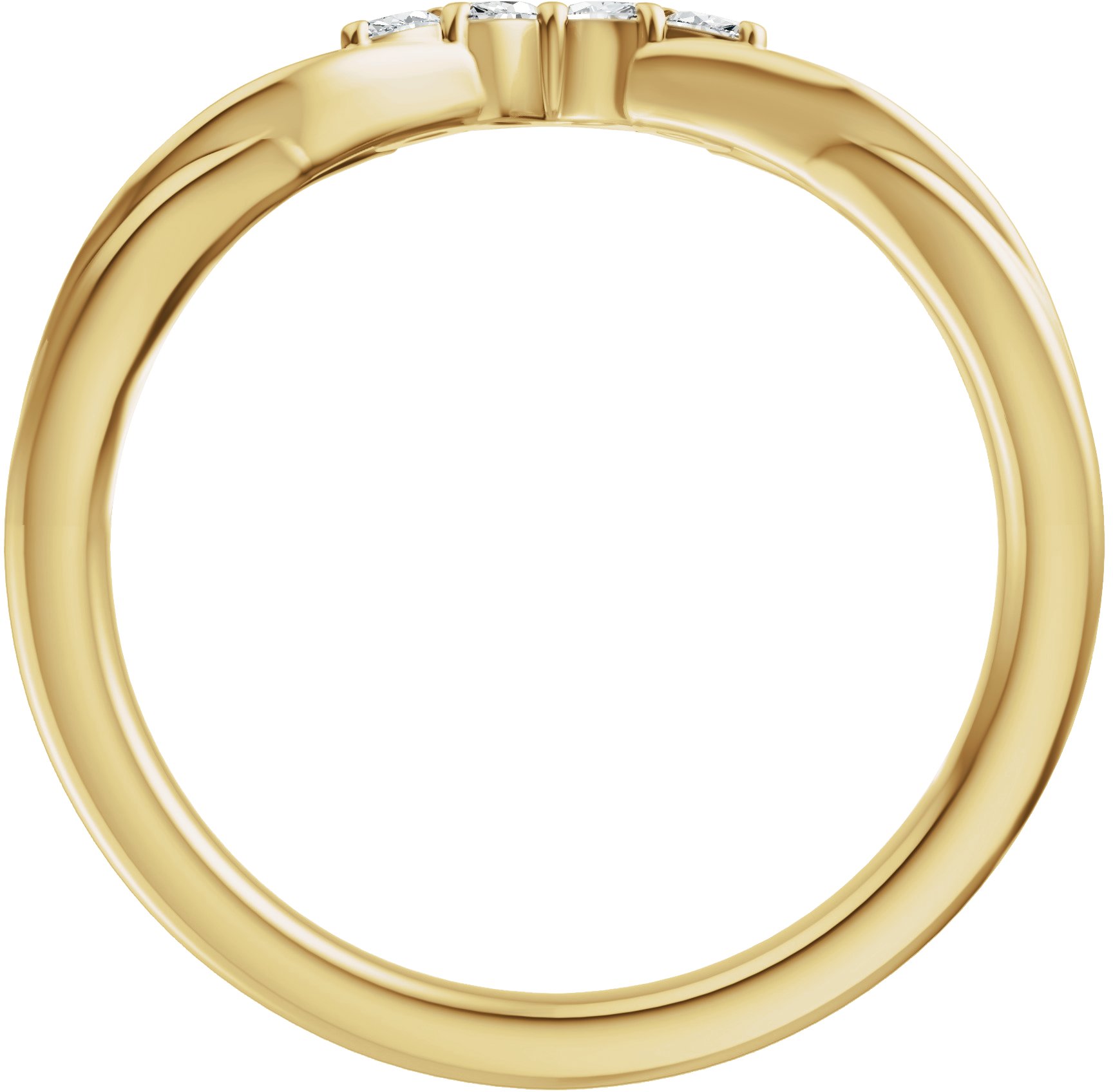 Alternative view of 1/8 CTW Natural Diamond Contour Band – 14K Yellow Gold