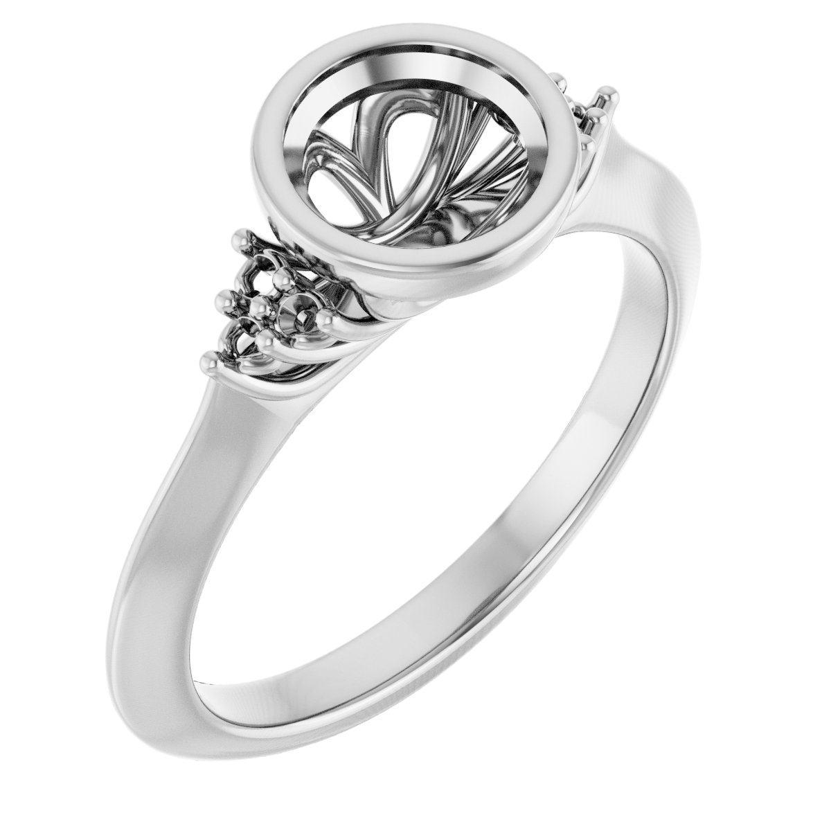 Bezel-Set Accented Engagement Ring