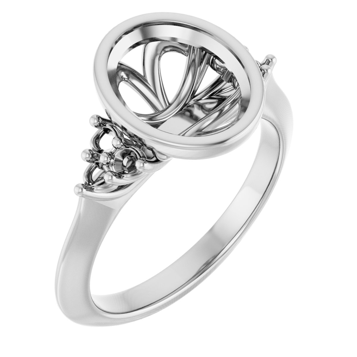 Bezel-Set Accented Engagement Ring