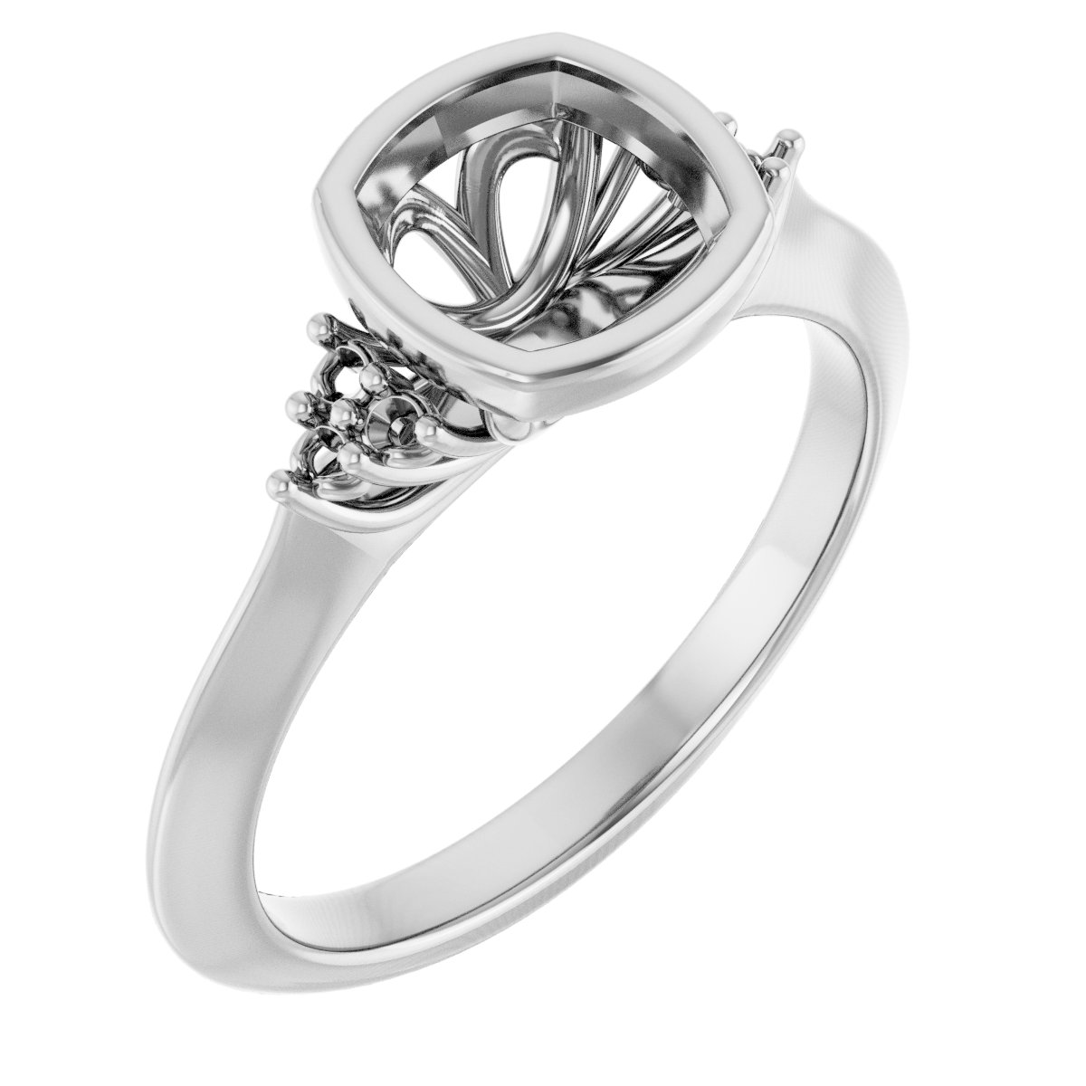 Bezel-Set Accented Engagement Ring