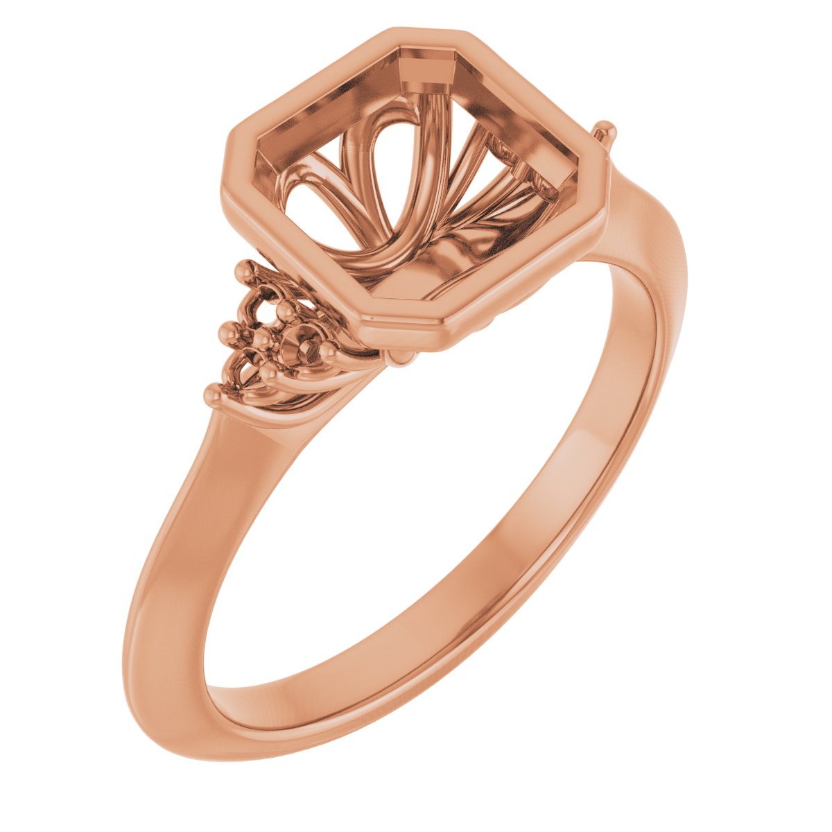 Bezel-Set Accented Engagement Ring