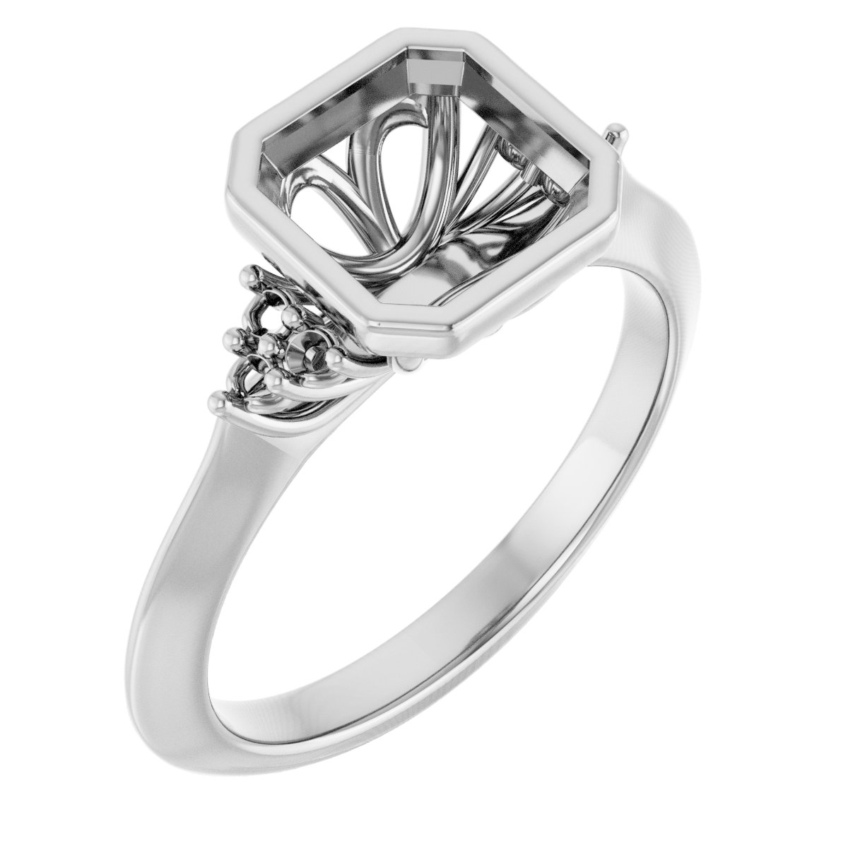 Bezel-Set Accented Engagement Ring