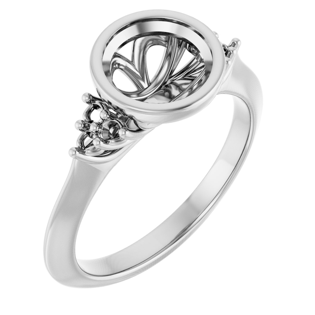 Bezel-Set Accented Engagement Ring