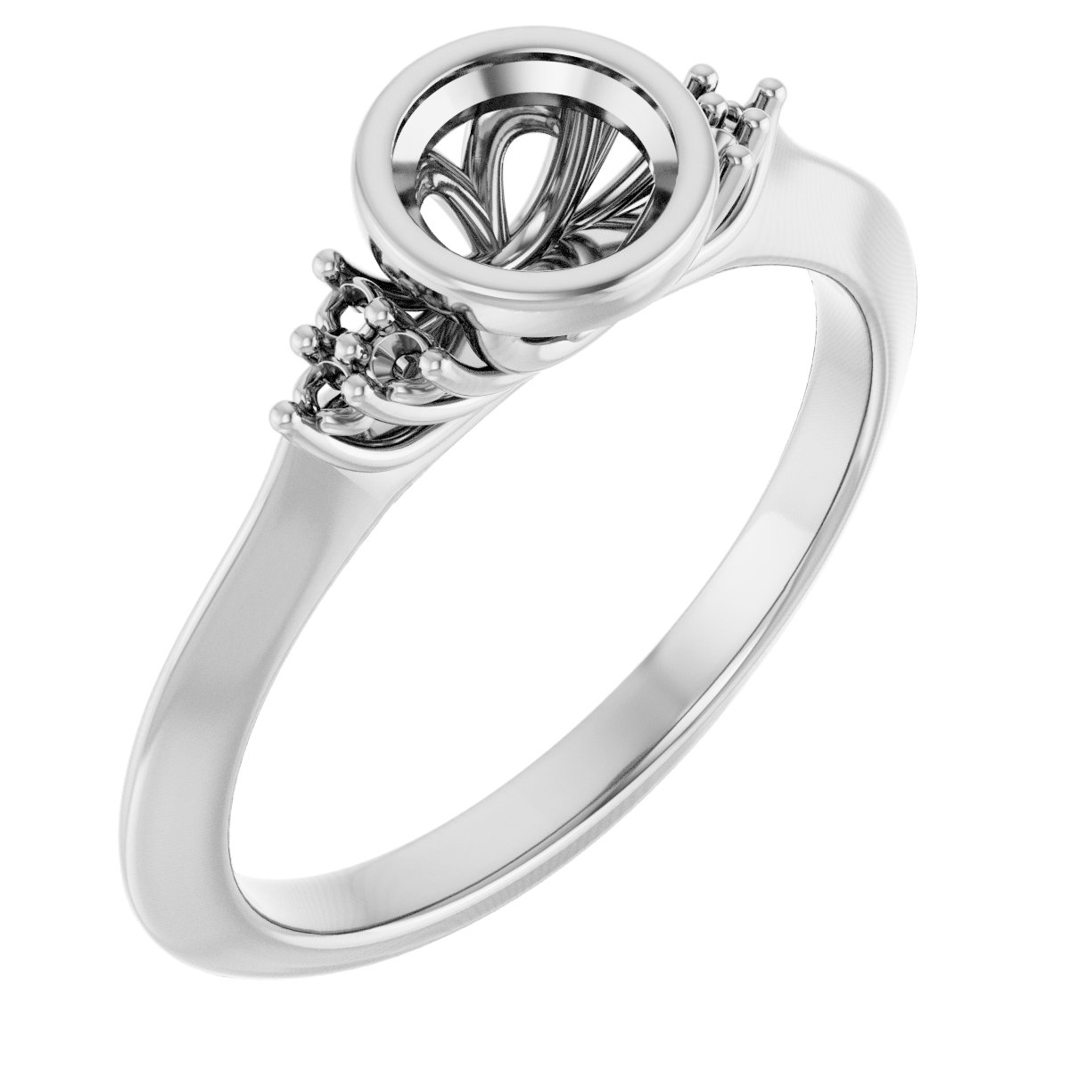 Bezel-Set Accented Engagement Ring