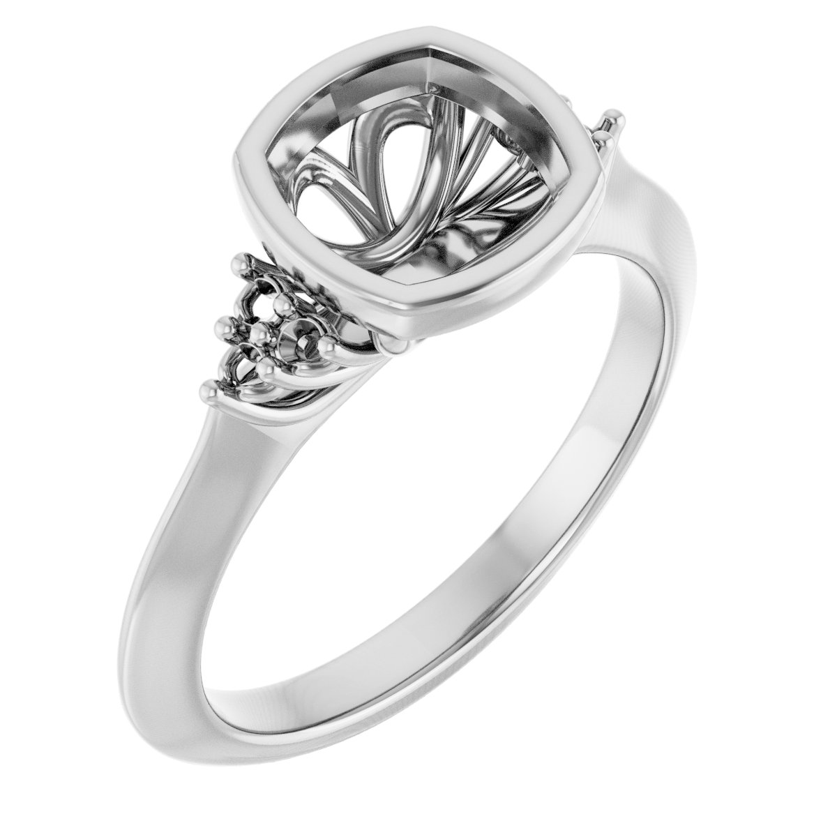Bezel-Set Accented Engagement Ring