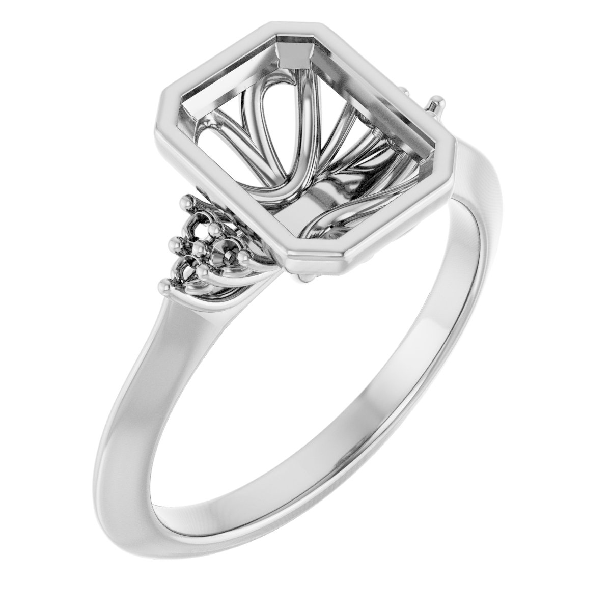 Bezel-Set Accented Engagement Ring