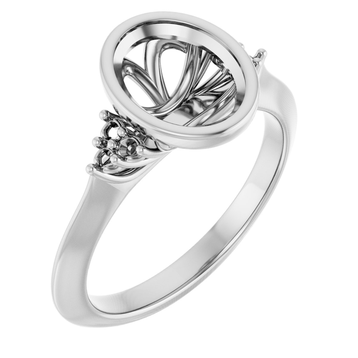 Bezel-Set Accented Engagement Ring