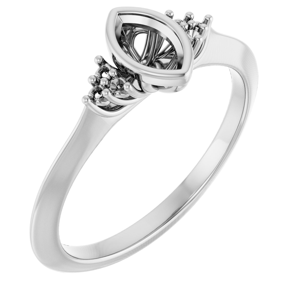 Bezel-Set Accented Engagement Ring