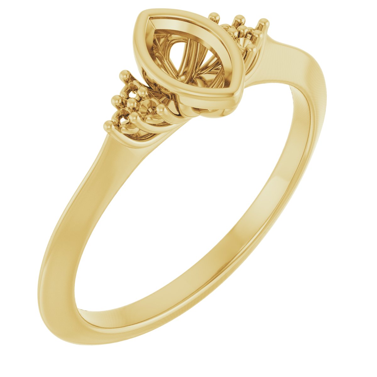 Bezel-Set Accented Engagement Ring