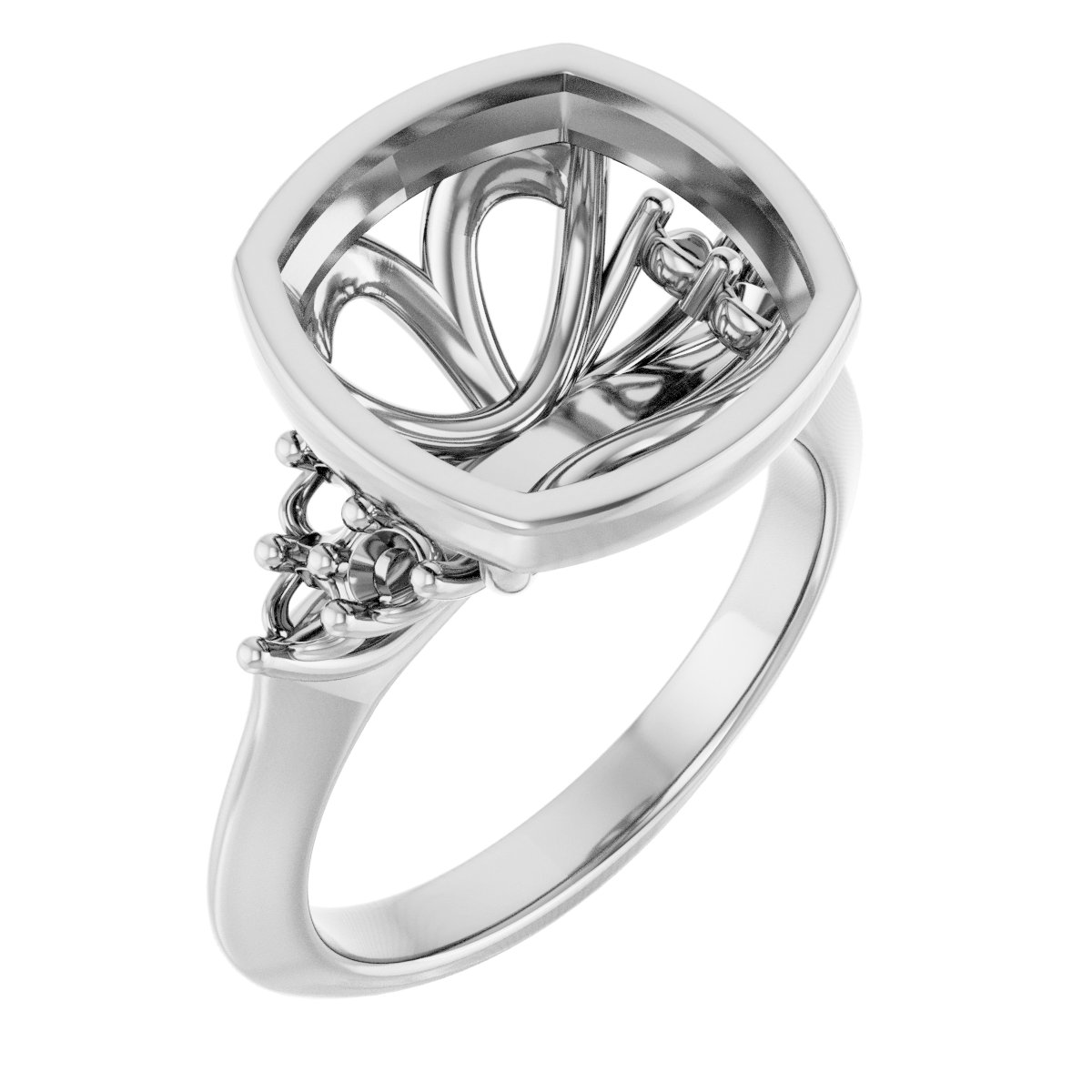 Bezel-Set Accented Engagement Ring