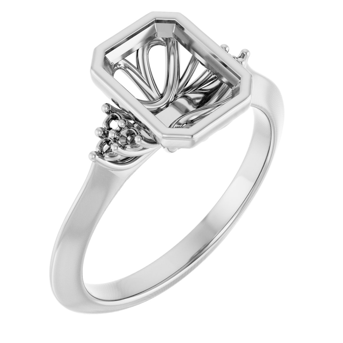 Bezel-Set Accented Engagement Ring