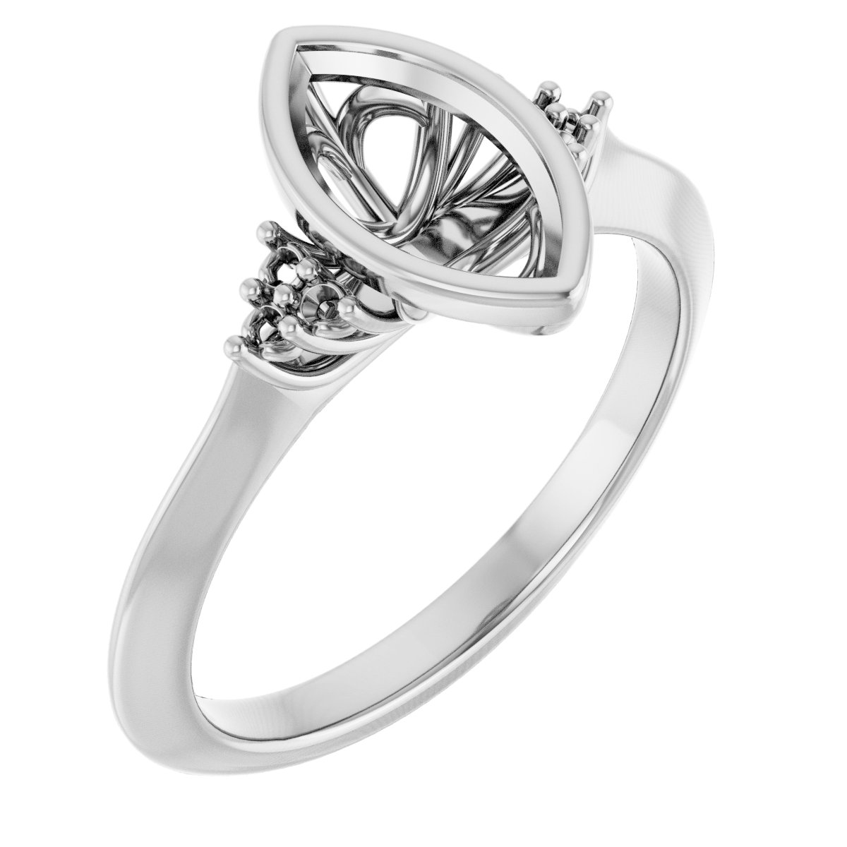 Bezel-Set Accented Engagement Ring