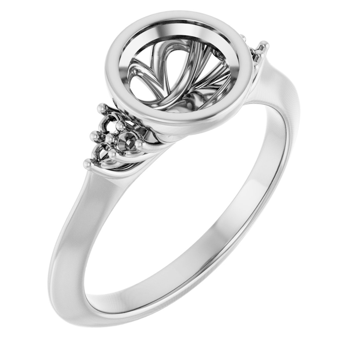 Bezel-Set Accented Engagement Ring