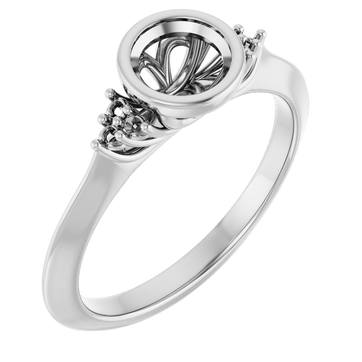 Bezel-Set Accented Engagement Ring