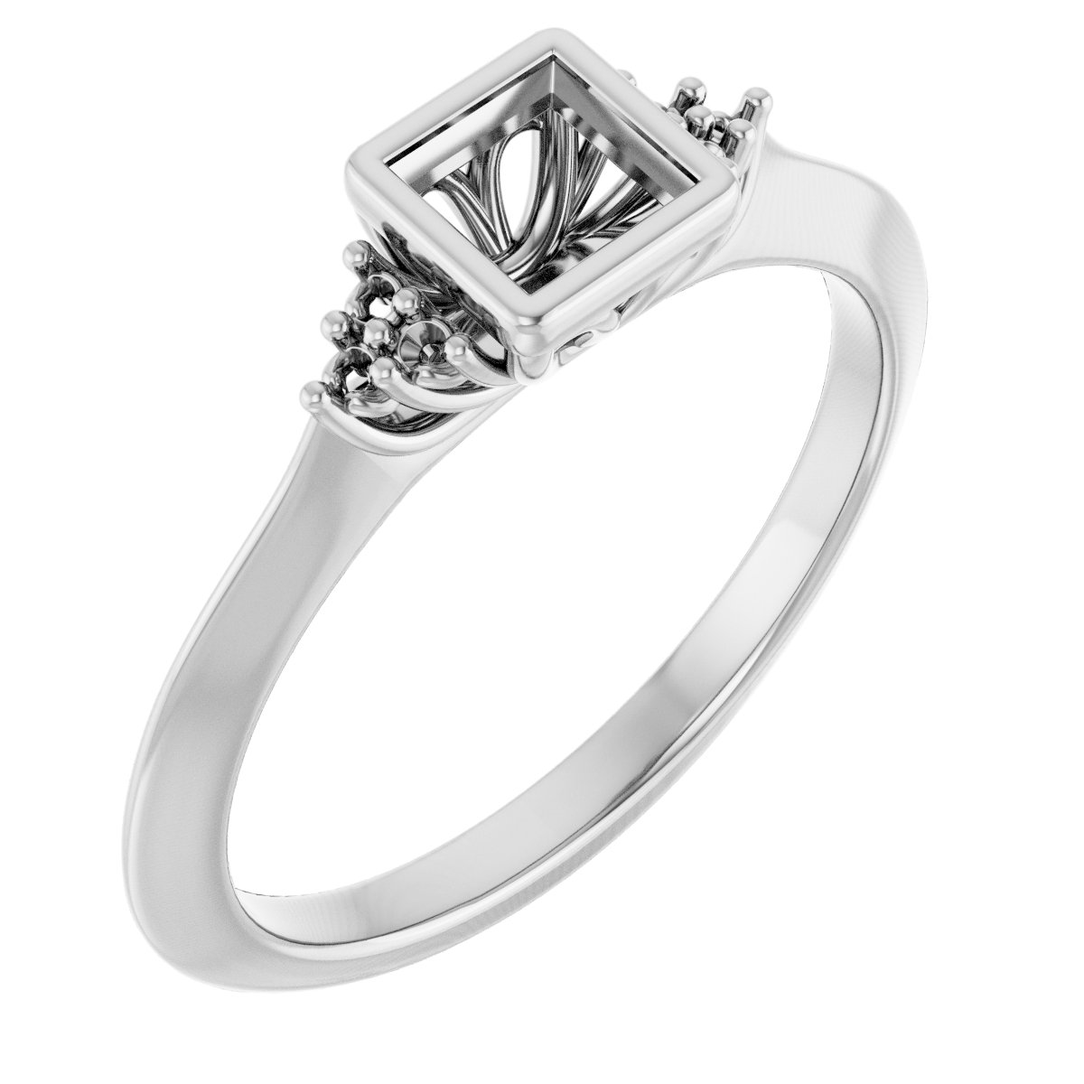 Bezel-Set Accented Engagement Ring