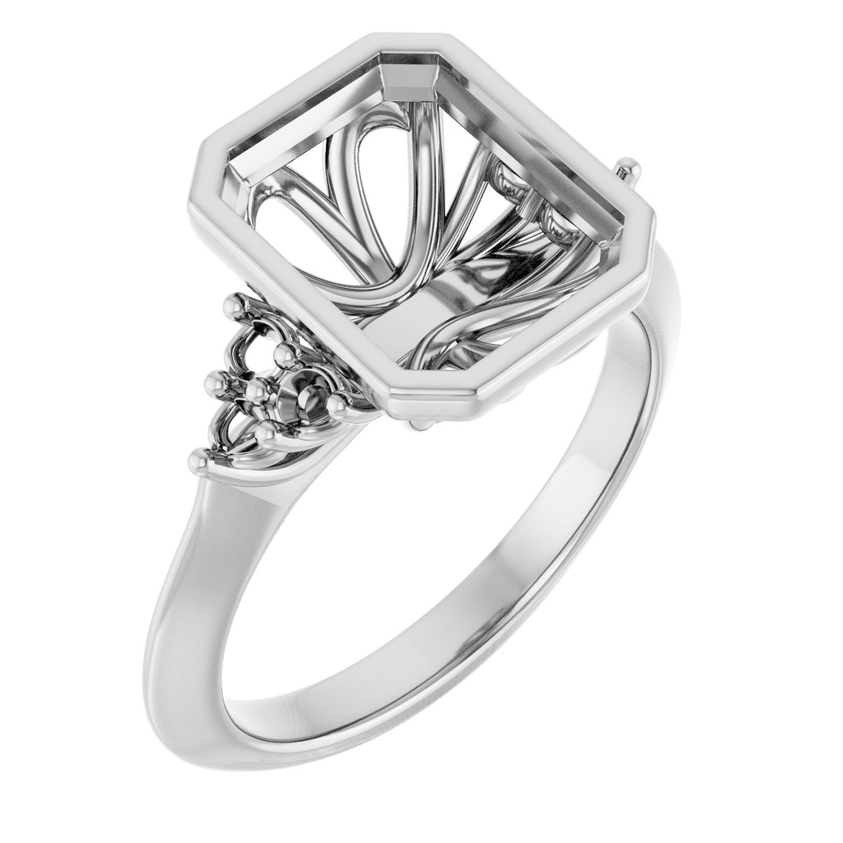 Bezel-Set Accented Engagement Ring