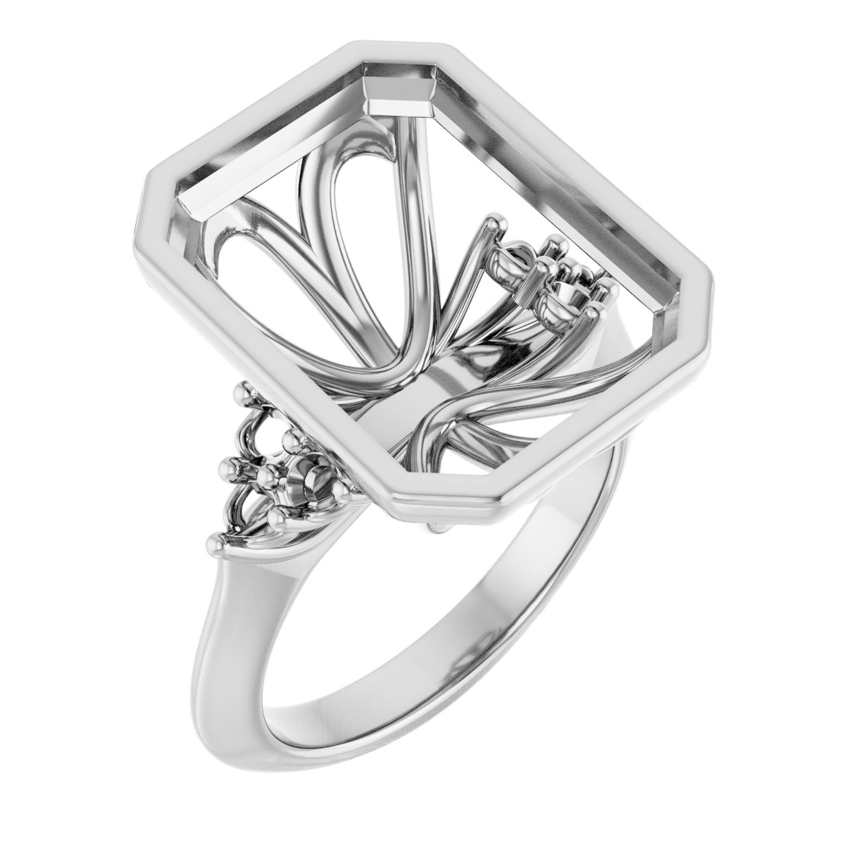 Bezel-Set Accented Engagement Ring