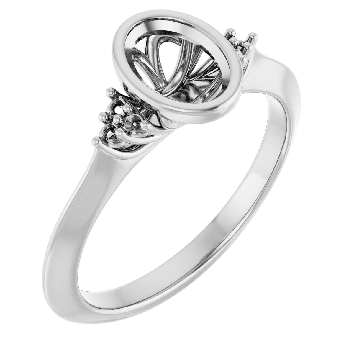 Bezel-Set Accented Engagement Ring