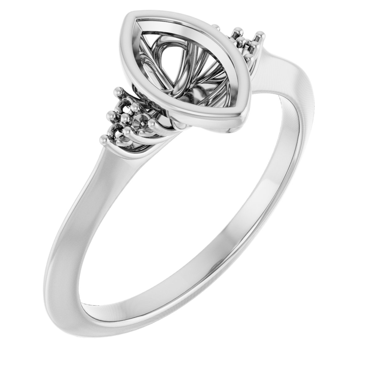 Bezel-Set Accented Engagement Ring
