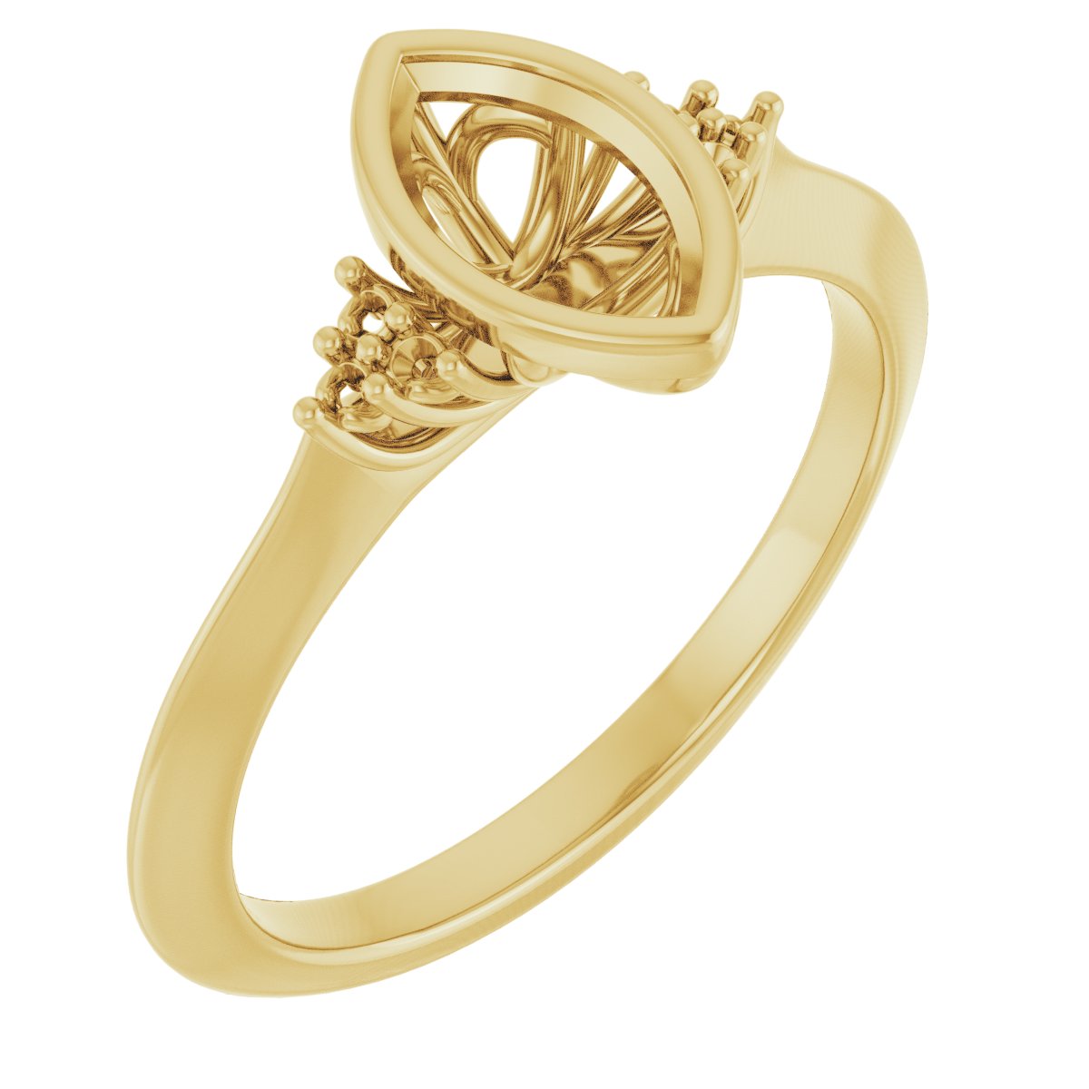 Bezel-Set Accented Engagement Ring